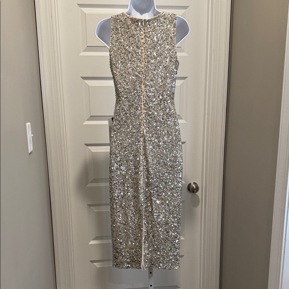NWT Mac Duggal Elegant Gold Silver Sequin Dress Size 0 Holiday Party New Years - Picture 9 of 16
